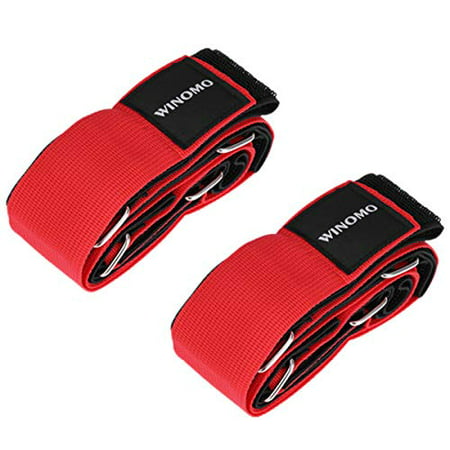 WINOMO 4 Legged Race Bands Party Games Straps for Backyard Relay Race Game Carnival Field Day 2PCS 